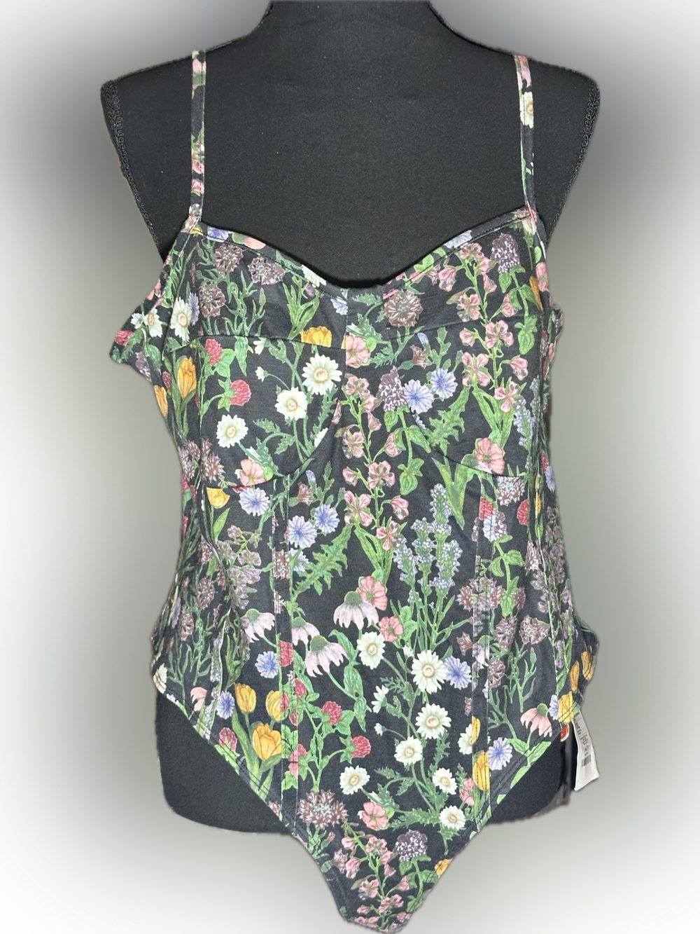 Cider Black Floral One-Piece Swimsuit 1XL